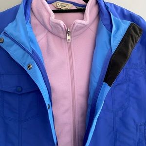 LLBean fleece 3 in 1 jacket women’s sz Large EUC